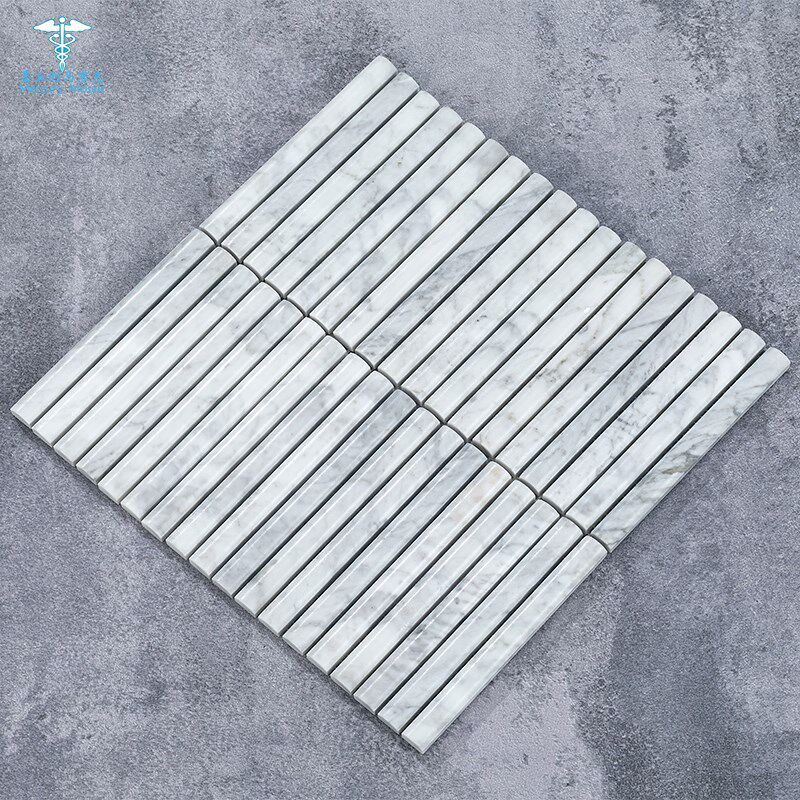 天然石材马赛长条形棍子洞石柱子凸面立体酒吧台背景墙瓷砖