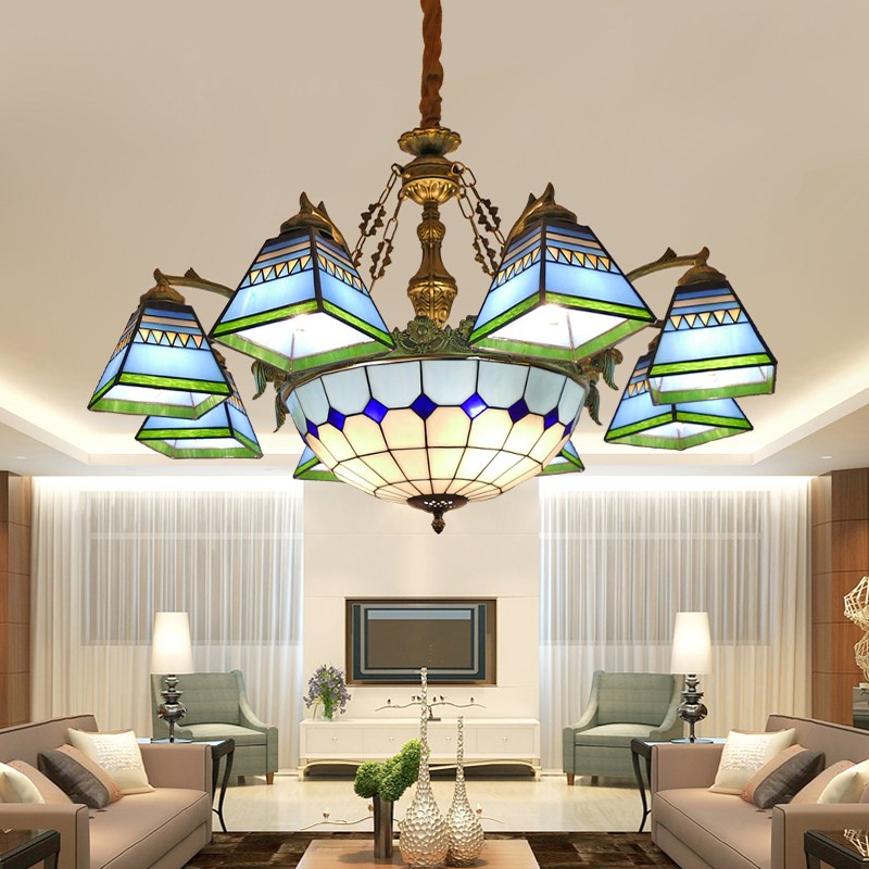 地中海吊灯客厅吊灯简欧餐厅吊灯卧室灯现代玻璃灯家用灯具