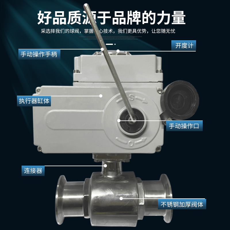 电动卫生级球 快装Q91F 快卡箍式 不锈钢直通式