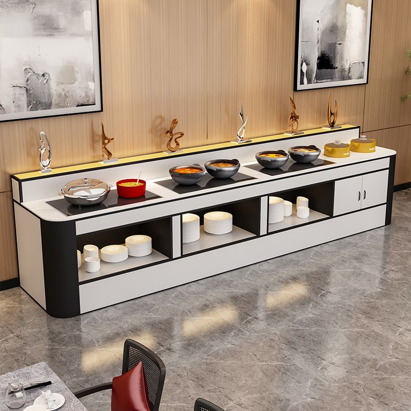 高档餐厅单位食堂酒店自助餐台靠墙式取餐台布菲菜品台冷餐水果台
