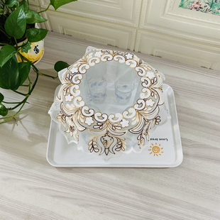 茶具盖布防尘布茶盘茶杯水杯防灰盖巾圆形长方形蕾丝茶道遮布