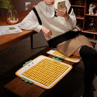 吐司麻将竹席坐垫垫夏季天凉席学生座椅屁股汽车沙发垫子透气