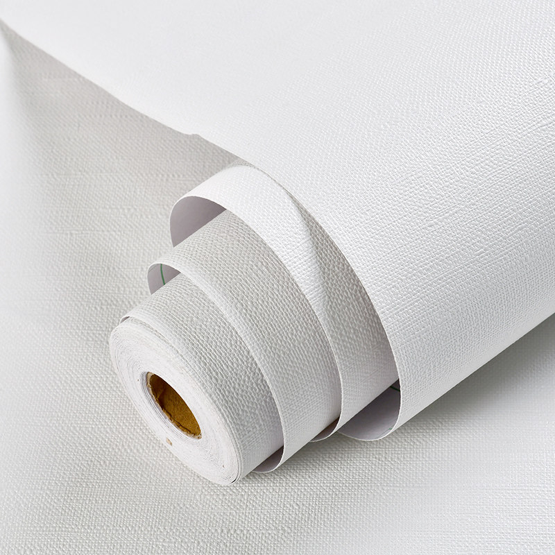 加厚墙纸自粘卧室客厅装修家用壁纸纯白素色学生宿舍桌柜面翻新