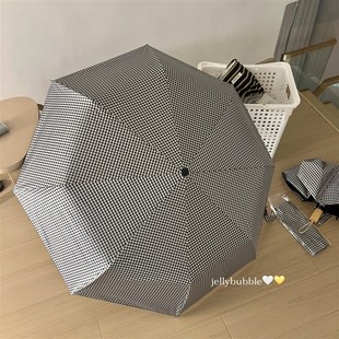 jll黑白格子手动黑胶晴雨两用伞雨伞遮阳伞太阳伞
