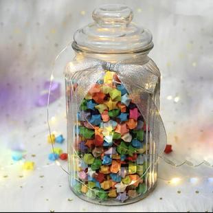 创意装星星的玻璃罐幸运星折纸瓶子星星玻璃瓶放五角星儿童许愿瓶