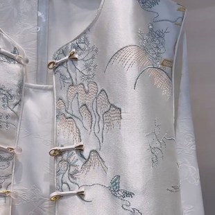 胖妹妹2025春季新款大码女装新中式国潮国风复古马甲打底衫两件套