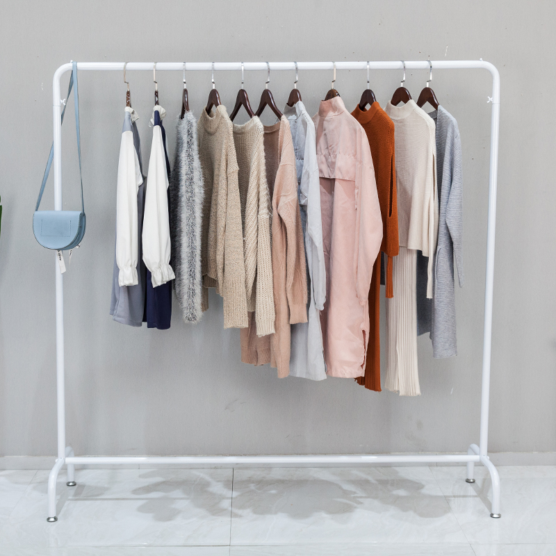 服装展示架落地式挂衣架男女装货架铁艺陈列架侧挂晾衣架晒衣带轮