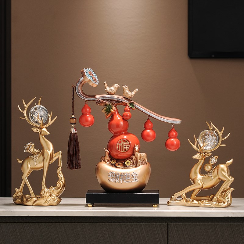 五福临门葫芦招财摆件玄关客厅新中式搬家礼物乔迁之喜新居礼品