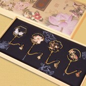 杭州国家版 本馆宋扇金属书签古典中国风高档精致送老师毕业礼物