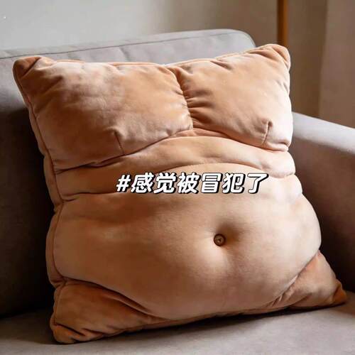 工厂好物小红书同款大肚腩抱枕感觉被冒犯瞭平面家居装饰沙发靠垫
