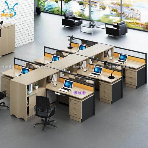 办公家具4人位带屏风办公桌办公设备 办公家具