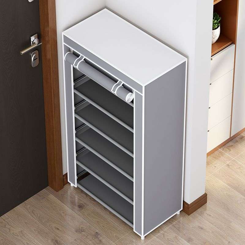 鞋架子多层简易家用防尘布鞋柜宿舍门口省空间遮阳帘简约现代布艺