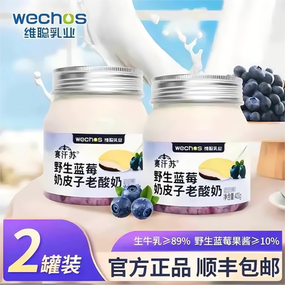 【顺丰】赛汗苏奶皮子蓝莓味内蒙古传统老酸奶老式无添加400g/罐