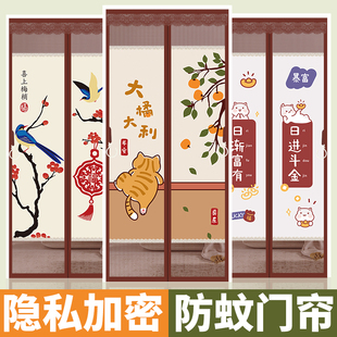 防蚊门帘隐私通风新款 夏季 免打孔魔术贴纱门磁性自吸家用防窥帘