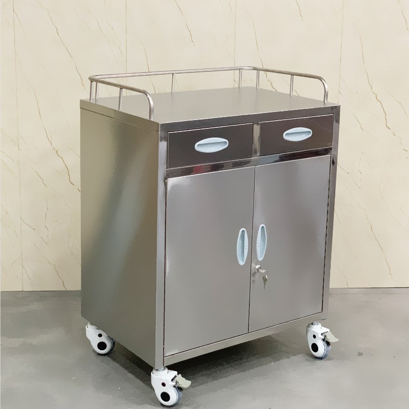 加厚不锈钢器械台麻醉柜换药车麻醉车器械车治疗车小推车美容车