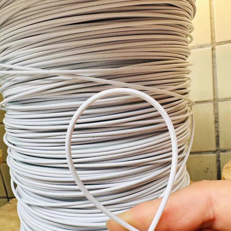 304不锈钢乳白色包胶钢丝绳装饰挂画灯饰广告牌手链包塑钢丝绳子