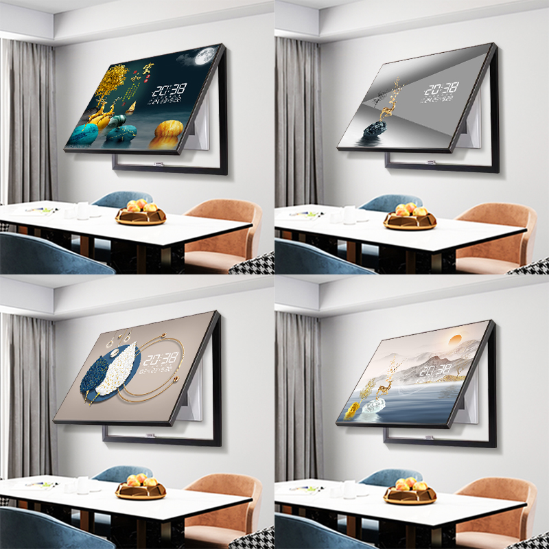 电子钟数显插电表箱装饰画夜间可视电闸盒配电箱总关遮挡画挂钟