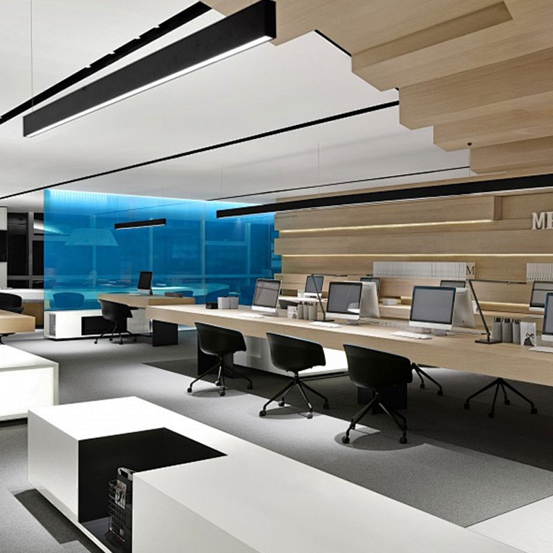 办公室led长条灯超亮定制一字条形灯商用无缝拼接方通办公灯吊灯