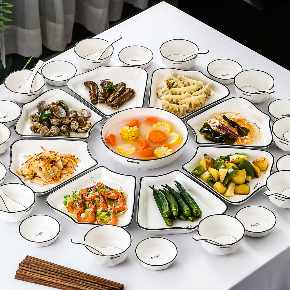 团圆拼盘盘子碗家用202新款乔迁餐具碗碟装年夜饭家庭聚餐