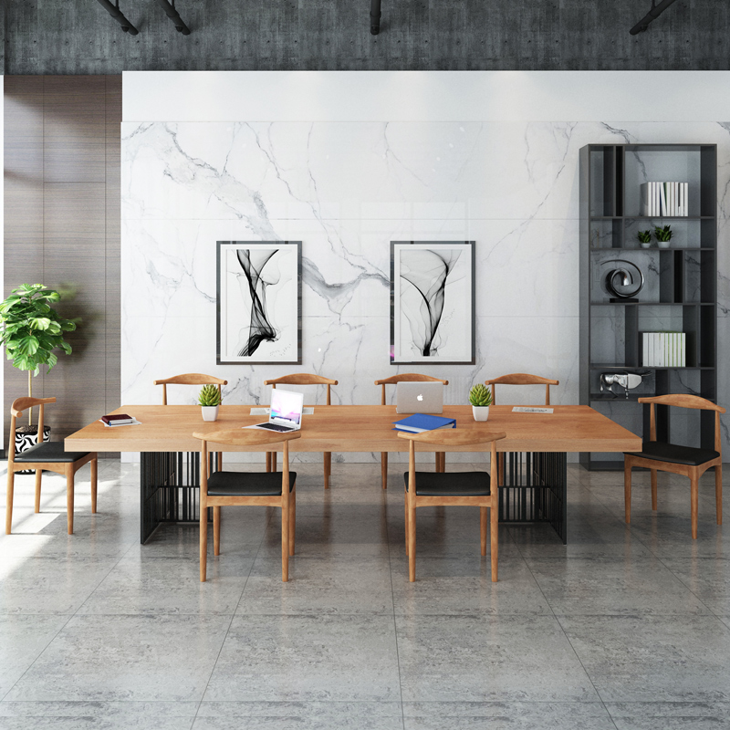 lt实木会议桌创意办公桌长桌大型家具职员工作洽谈桌椅