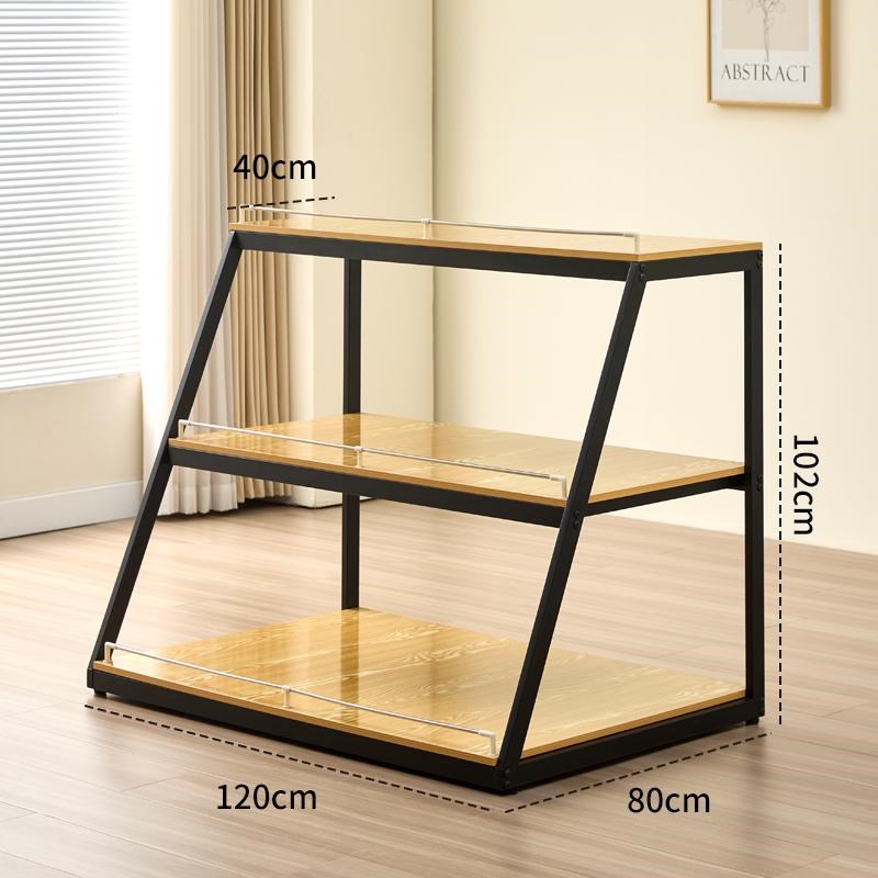 超市牛奶堆头货架展示架粮油米面饮料促销台钢木陈列架新款斜坡款