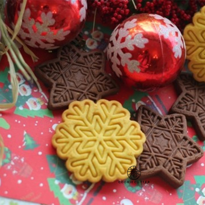 卷卷烘培韩国定制烘焙工具新款圣诞雪花1创意饼干模+印模