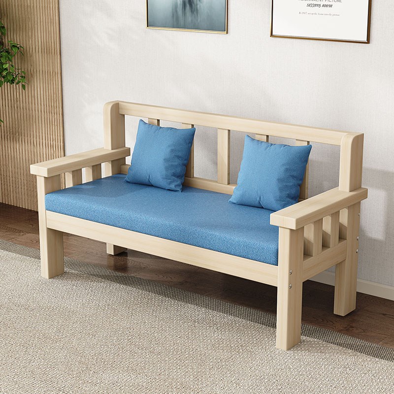 实木沙发现代小户型三人卡座靠背餐桌椅阳台经济型沙发长椅