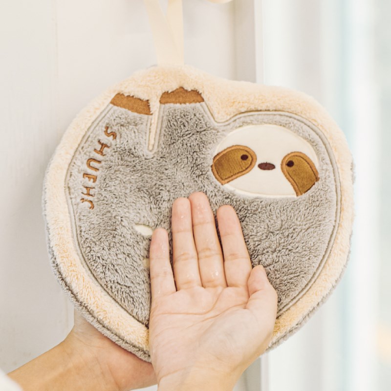 树可米秋兔可挂式擦手巾家用吸水抹布加厚珊瑚绒不掉毛洗手间