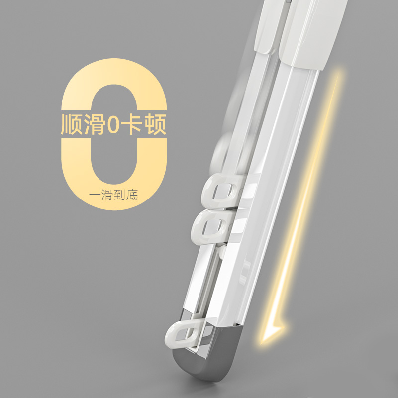 窗帘轨道可伸缩滑轨顶装侧装直轨双轨静音铝合金杆窗帘盒导轨滑道