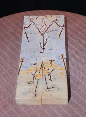 草花石奇石精品国画石工艺手作文房用具山水画花纹一对镇纸尺压条