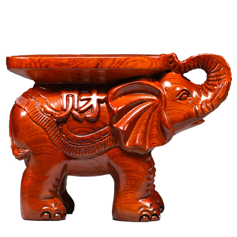 花梨实木雕大象凳子摆件落地客厅换鞋凳家用门口玄关茶几凳装饰品