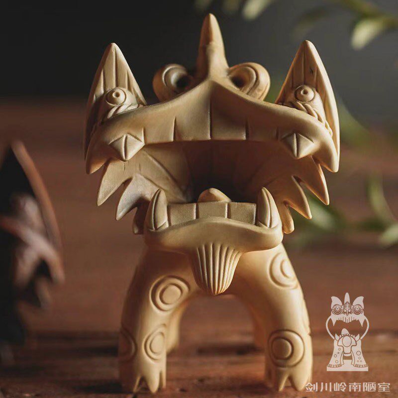 剑川木雕全手工雕刻黄杨木黑檀木大理非遗特产云南瓦猫桌面摆件
