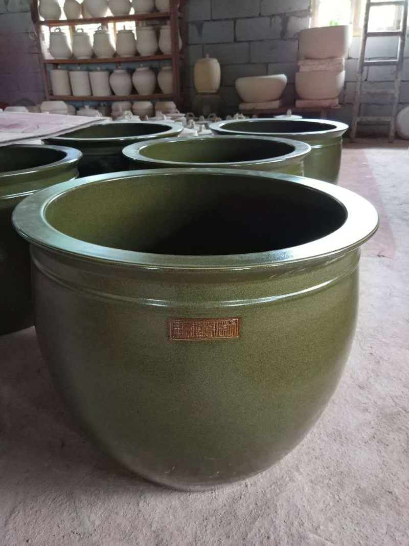 包邮景德镇陶瓷器鱼缸养金鱼碗睡莲花盆荷花水缸乌龟缸大号摆件