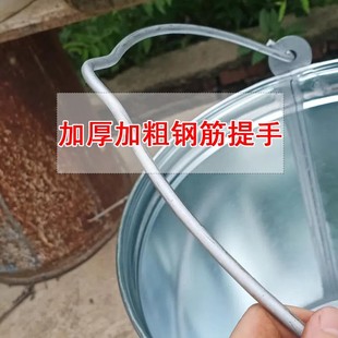 家用加厚直桶水桶35斤45斤装圆形提水手提镀锌铁皮桶装油桶水井桶