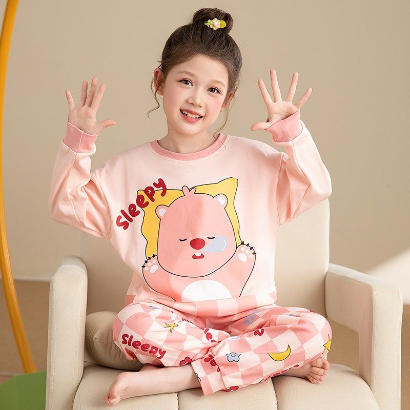 儿童睡衣女童春秋季纯棉长袖套装中大童公主初中生女孩家居服新款,童装/婴儿装/亲子装,家居服套装,淘宝优惠券,粉丝福利购,淘宝优惠卷