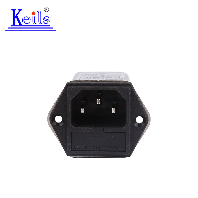 KEILS电源滤波器滤波器220V单保险插座双保险CW2B-10A-T(001)
