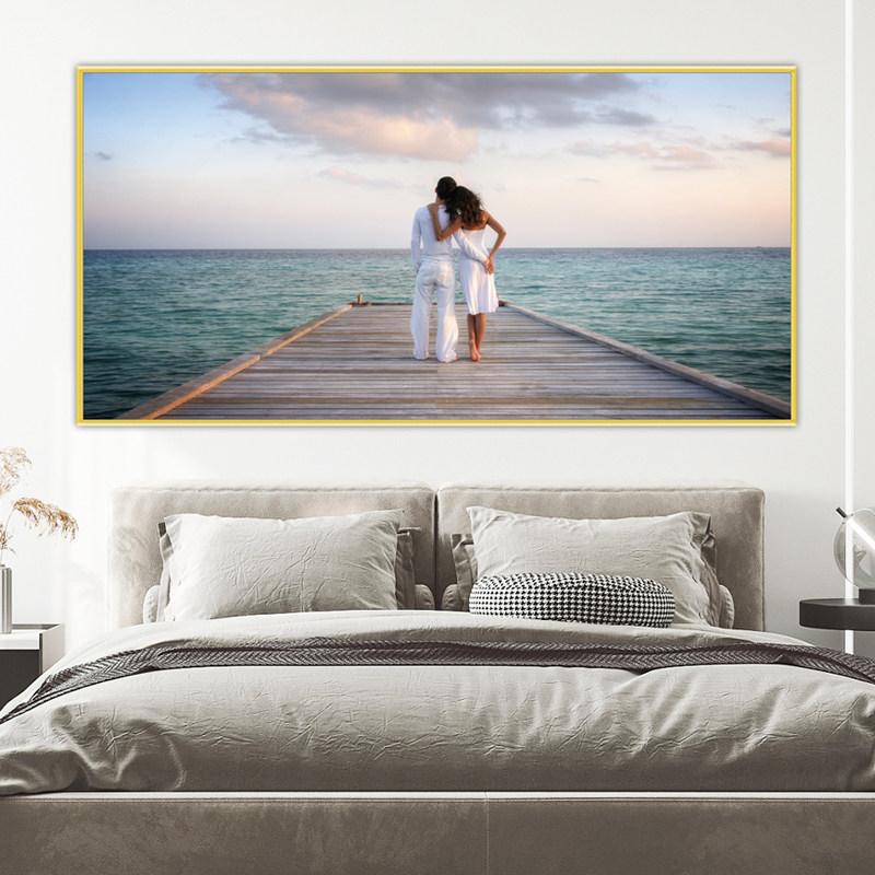 卧室床头贴画带背胶壁纸主卧自粘画情侣宾馆装饰大图案背景墙壁画