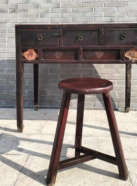 八十年代办公桌书桌椅一套怀旧老物件复古旧家具影视道具装饰摆件