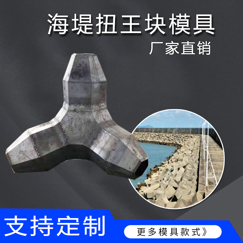 定制海边防冲击混泥土磨具海堤扭王块模具堤坝钢模型防浪水泥模块