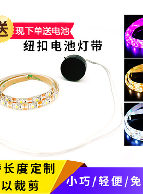 led防水5VUSB灯带演出服装发光道具纽扣电池盒带闪烁灯条6V不插电