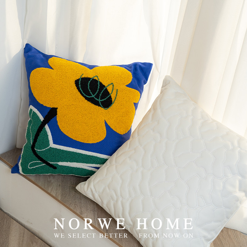 抱枕北欧风花朵可爱女生抱枕套蓝色系新品客厅沙发靠枕背床头靠垫,居家布艺,靠垫/抱枕,淘宝优惠券,粉丝福利购,淘宝优惠卷