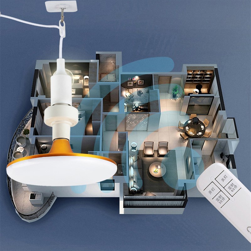 家用无线遥控灯泡带线插头带开关悬挂直插式插电灯led插座灯超亮