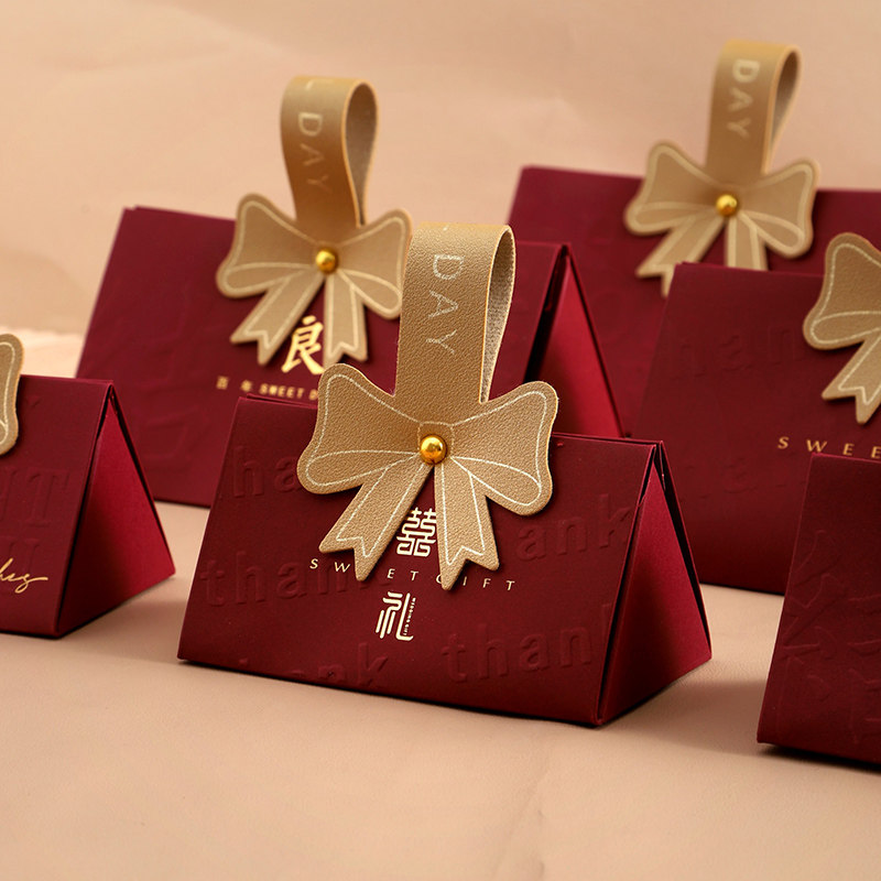 结婚喜糖盒婚礼2023三角手提糖果盒子空盒包装盒订婚伴手礼盒袋子,节庆用品/礼品,糖盒/糖盒配件,淘宝优惠券,粉丝福利购,淘宝优惠卷