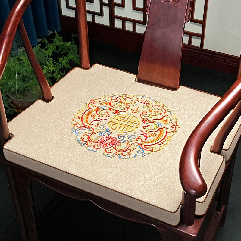 中式红木椅子坐垫太师椅圈椅垫实木家俱茶椅凳子垫乳胶沙发垫定制