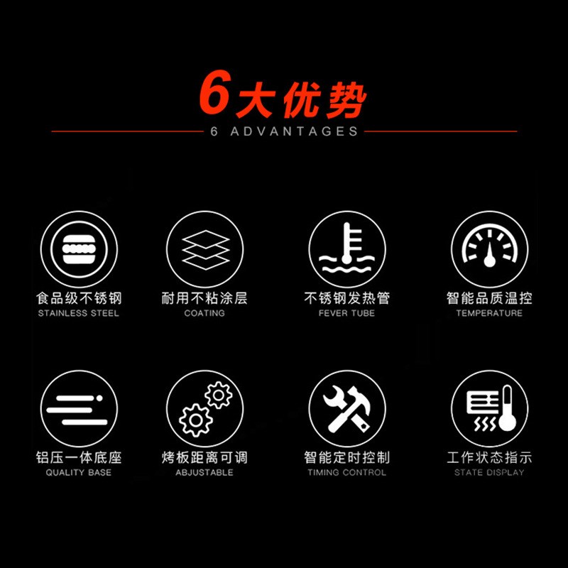 富祺商用汉堡机 炸鸡店汉堡加热炉 汉堡面包胚烘烤加热双层汉堡机