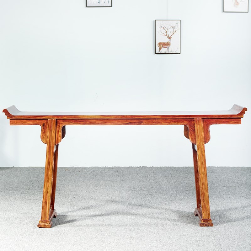 海南黄花梨夹头隼牙头翘头案明式玄关条案供桌条几中式红木家具