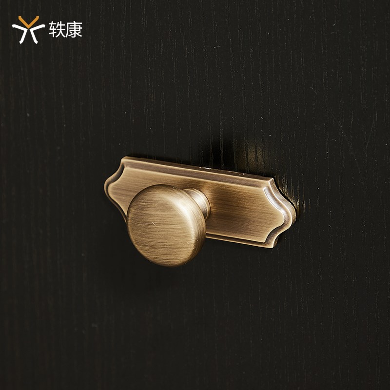 法式复古黄铜拉手衣柜门抽屉柜子橱柜门古铜色单孔底片柜子小把手