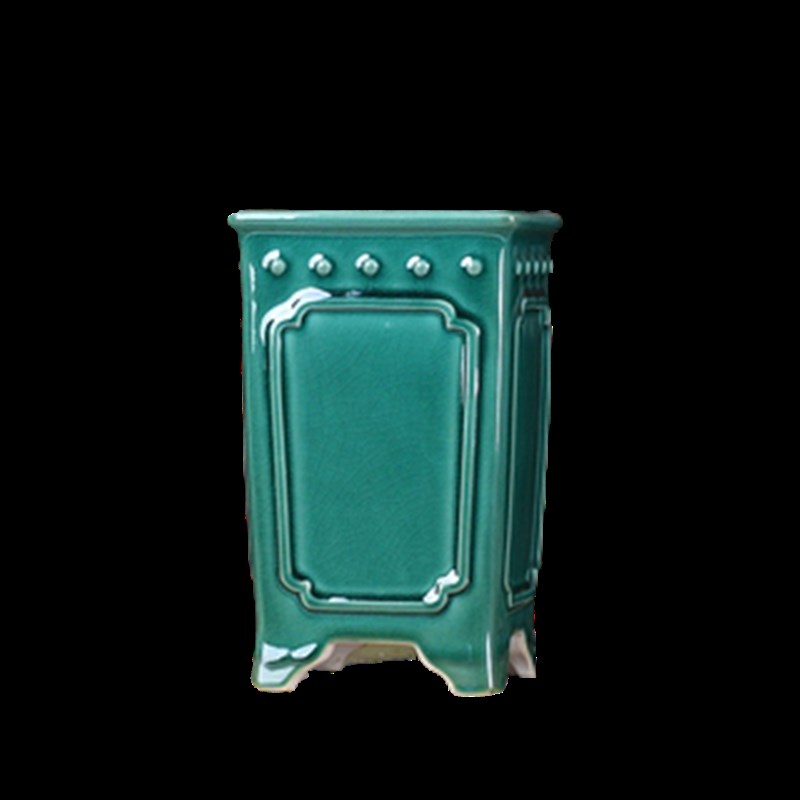 紫砂花盆陶瓷盆景盆正方签筒鼓丁窗面兰花盆兰盆觅陶乡老桩盆