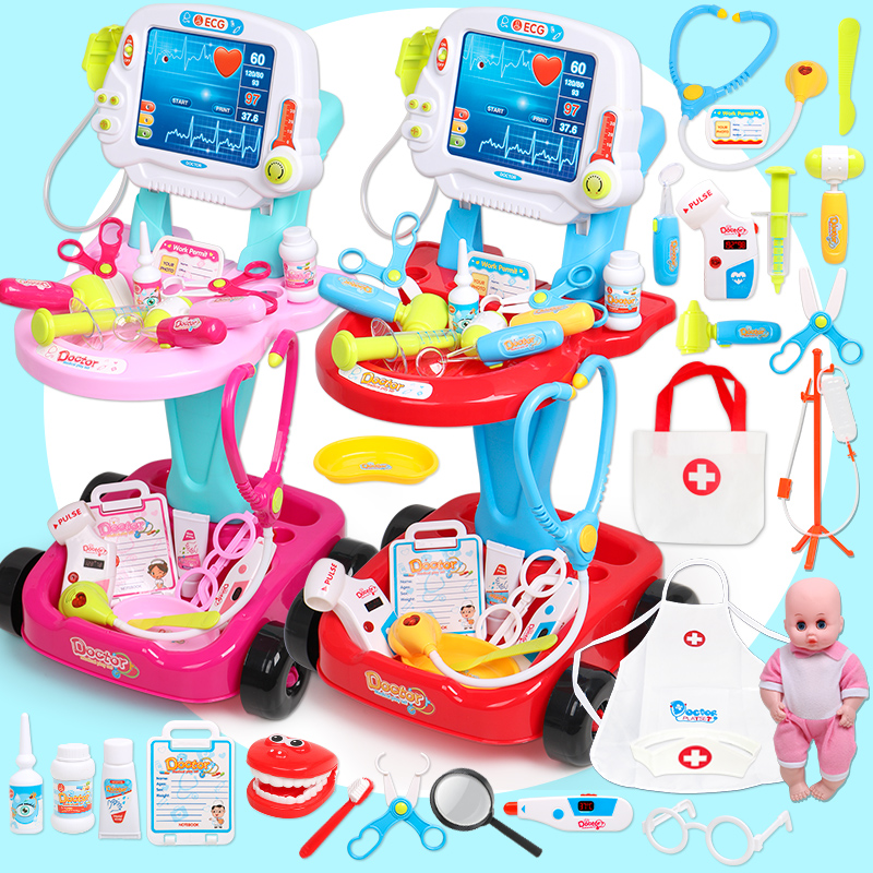 北美儿童医生装男女孩过家家小推车听诊器宝宝打针医院
