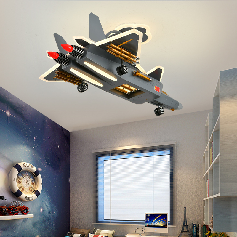 全光谱儿童房吸顶灯创意男孩房间卧室儿童灯护眼灯个性飞机模型灯